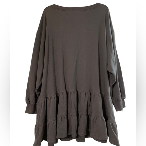 NWT Lassiter Ruffled Sweatshirt Dress in Charcoal - Picture 14 of 15